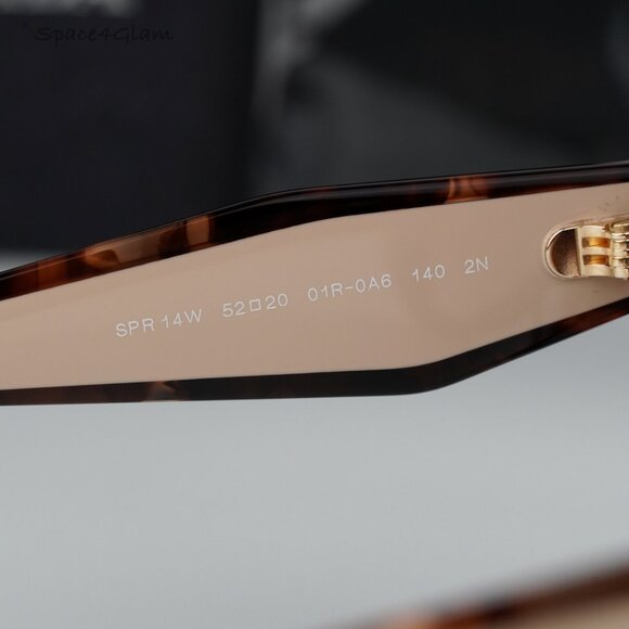 NEW Prada PR14WS 01R0A6 Havana Brown Gradient Cat Eye Oversized Women Sunglasses - Picture 5 of 8